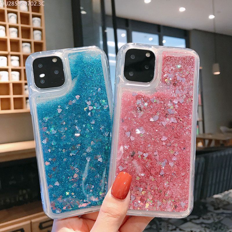 Ốp Điện Thoại TPU Kim Tuyến Nước Hình Trái Tim Cho Realme C3 Realme C11 2020 C25 C17 C3 C15 C2 C12 C1 RealmeC25