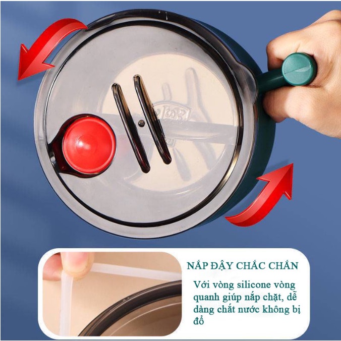 TÔ ĂN MÌ INOX 304 KHÔNG GỈ CAO CẤP CÓ TAY CẦM CHỐNG NÓNG THÔNG MINH -CA ĂN MÌ ĂN LẨU ĐA NĂNG CÓ GIÁ ĐỂ ĐIỆN THOẠI