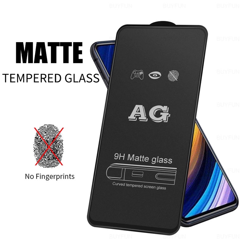 Kính cường lực chống vân tay AG Xiaomi Mi 12 11T 11 Lite 10T 9 Pro Lite POCO C40 F4 F3 X4 X3 GT NFC M4 M2 F2 Pro Black Shark 4G 5G 2022