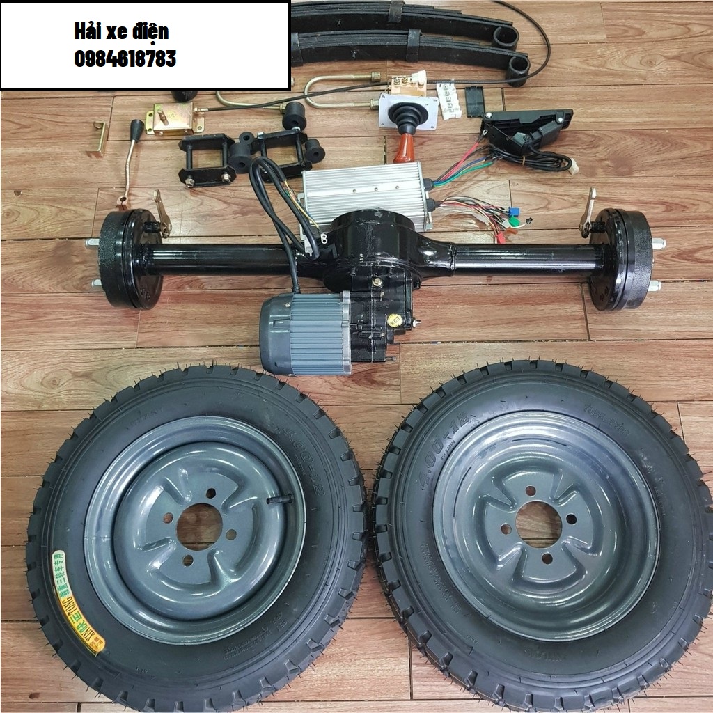 Bộ động cơ cầu sau 48v1000w visai xe ba banh bốn bánh