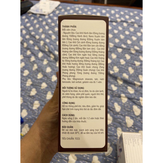 Hộp Nano Xuyên Tâm Liên Hành Đen - 30 Viên