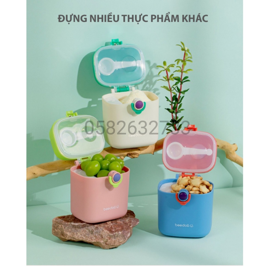 Hộp đựng sữa bột Beedoll cho bé cao cấp, hộp chia sữa bột di động tiện dụng đi chơi đi du lịch