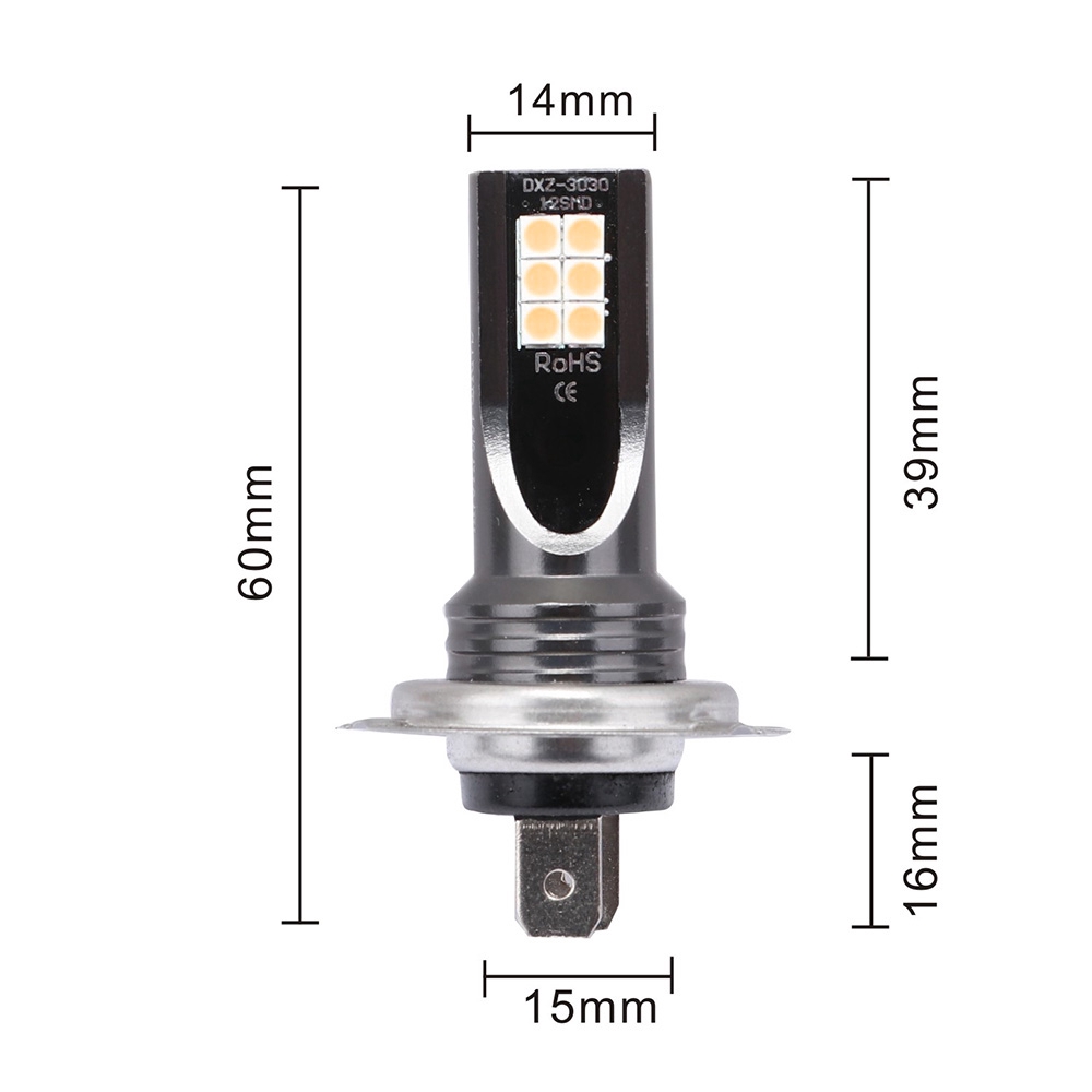 Đèn Led H7 Nebel Lichtern 3030smd 1600lm 3000k Ánh Sáng Vàng