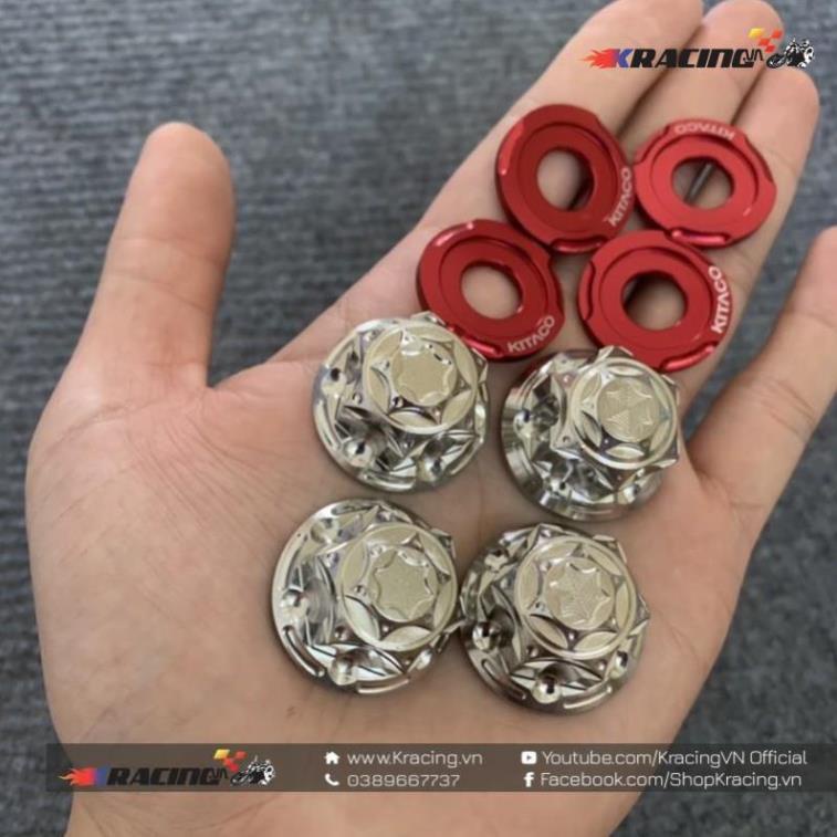 Bộ 4 Tán Chân Phuộc Salaya Cho Dream Kèm Lông Đền Nhôm Đỏ Kitaco 123