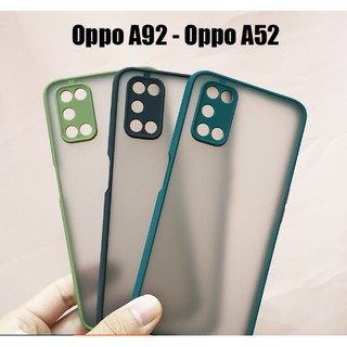 Ốp lưng nhám cho Oppo A52/ A92 viền màu TPU chống sốc