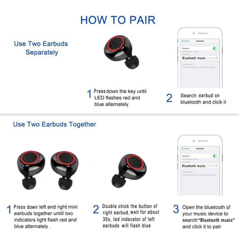 Tai Nghe Không Dây TWS Kết Nối Bluetooth Màn Hình Kỹ Thuật Số Chống Thấm Nước Có Màn Hình LED