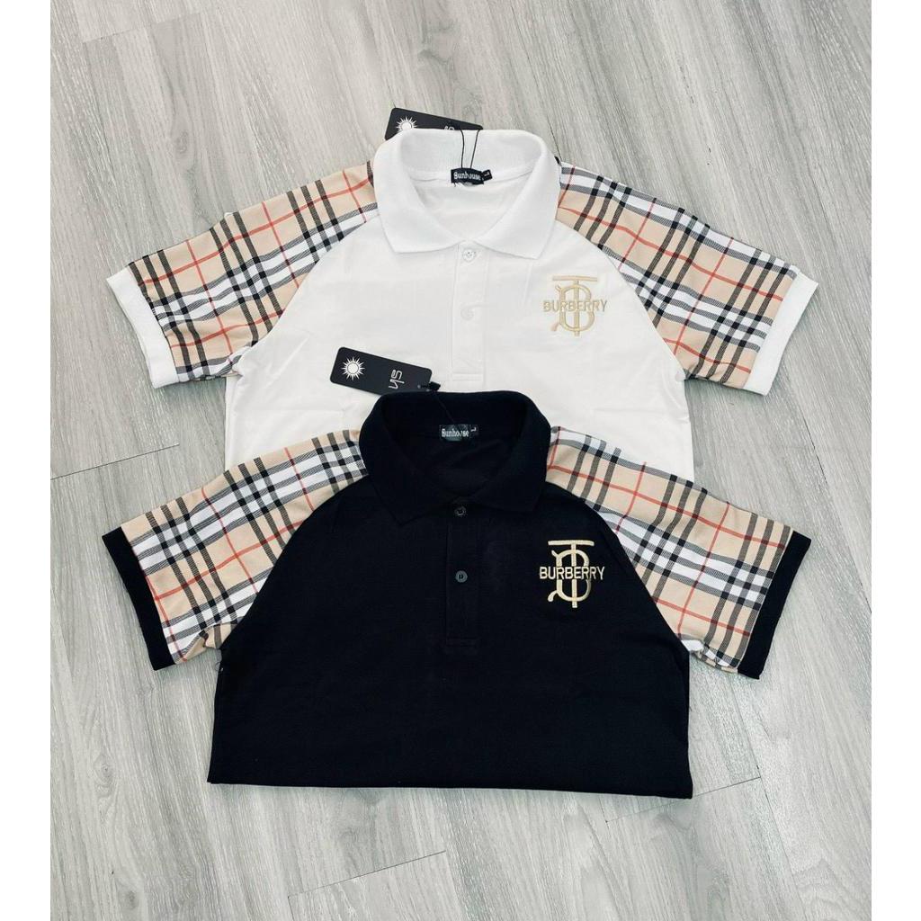 Áo thun nam đẹp có cổ tay ngắn BUBERY thêu logo vải co dãn form chuẩn mẫu mới nhất hàng shop giá rẻ cao cấp TÍ STORE