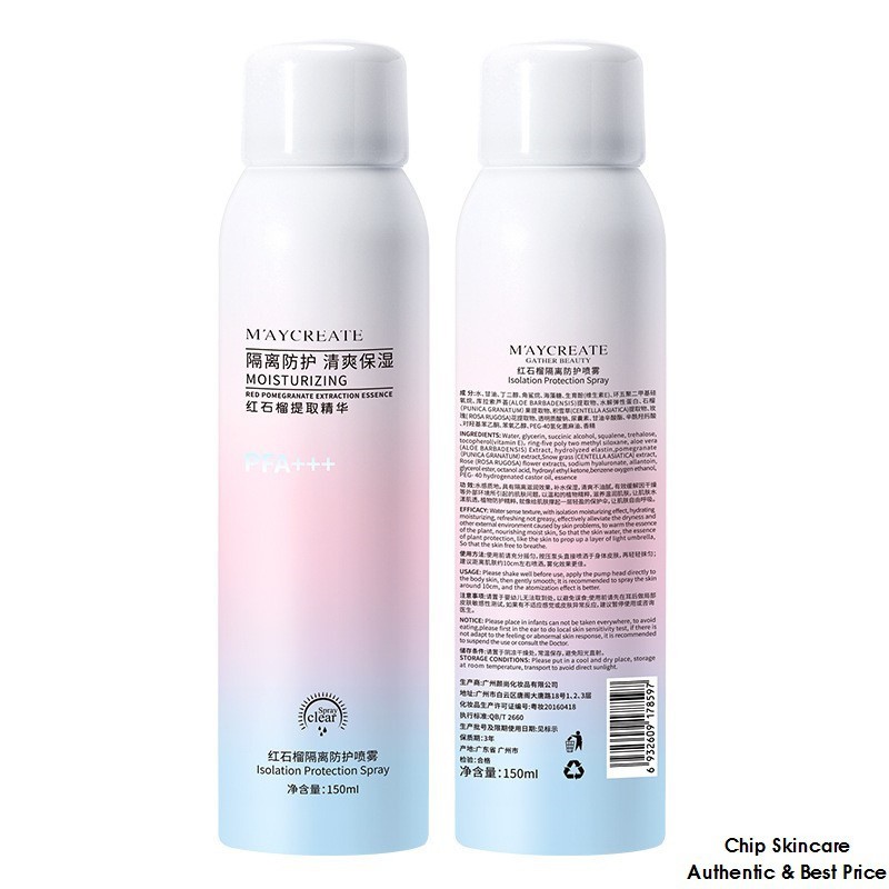 Xịt chống nắng chính hãng Maycreate 150ml