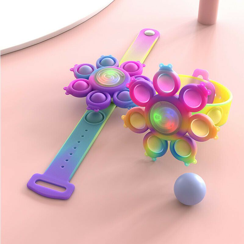 Vòng đeo tay phát sáng LED kiểu đồ chơi nhấn bóng khí pop it giải tỏa căng thẳng đáng yêu vui nhộn