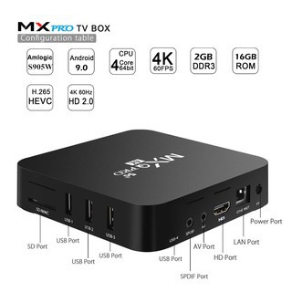 Đầu Tv Box 5g Mxq Pro 4k 4gb + 64gb Android Ultra Hd Android 9.0 3d Player Smart Tv Box