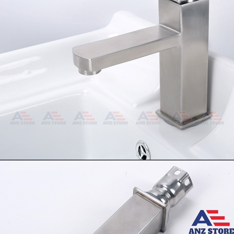 Vòi LAVABO nóng lạnh rửa mặt bằng Inox SUS304 - VUÔNG VIAS VA115 | BigBuy360 - bigbuy360.vn