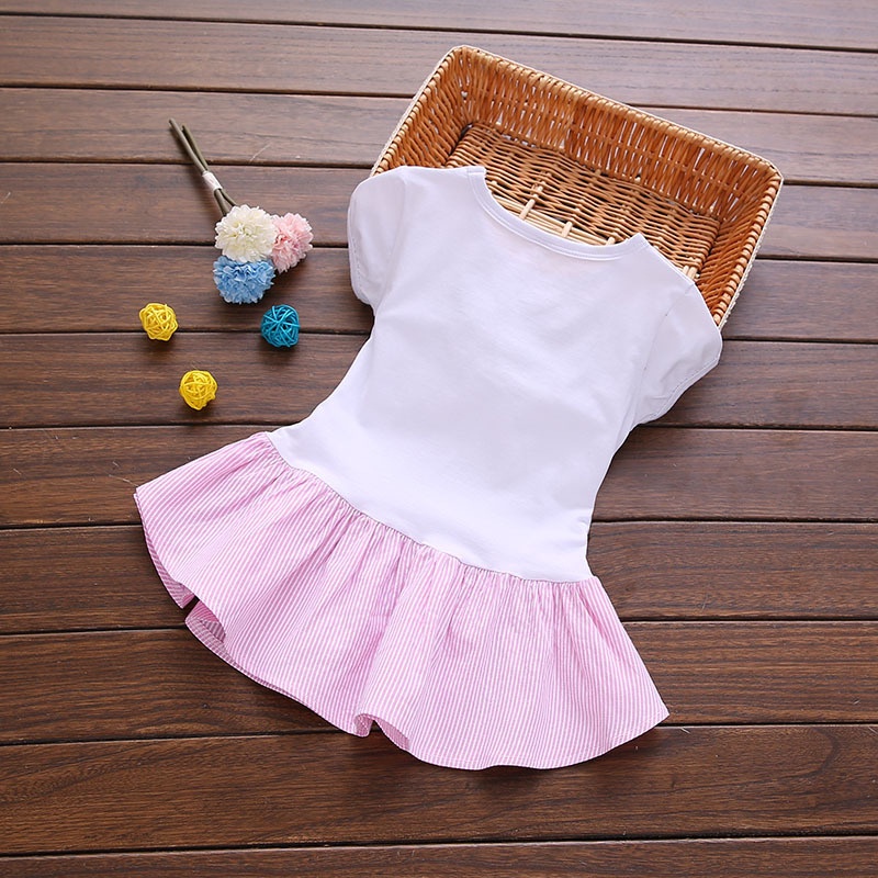 Váy bé gái mùa hè hàn quôc QC-KIDS, đầm cho bé hình thỏ chất liệu cotton 8-18kg