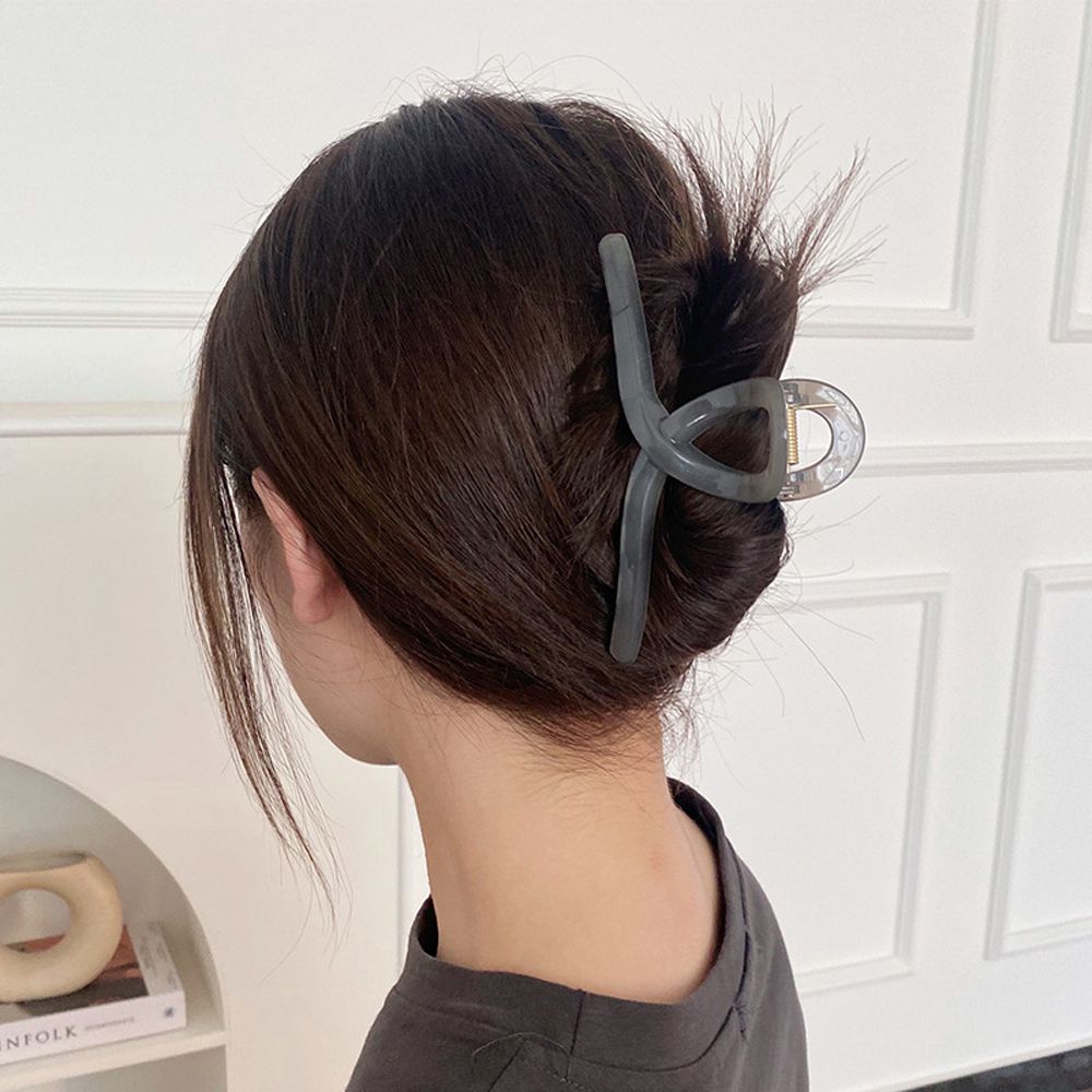 Kẹp tóc bằng nhựa trong suốt nhiều màu thanh lịch cho nữ