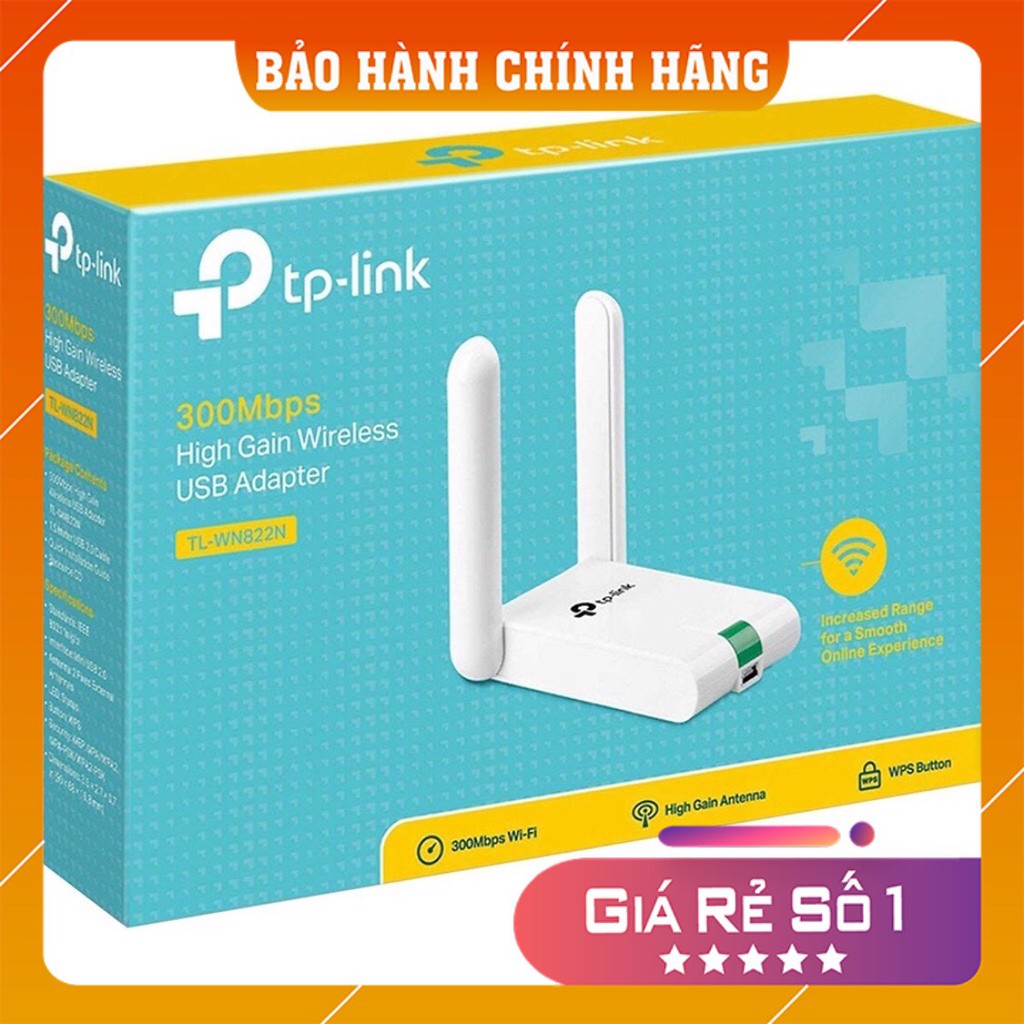 [Siêu Khoẻ] Bộ Thu Sóng Wifi TP-Link TL-WN822N Tốc Độ Tối Đa 300Mbps Thu Vùng Sóng Rộng