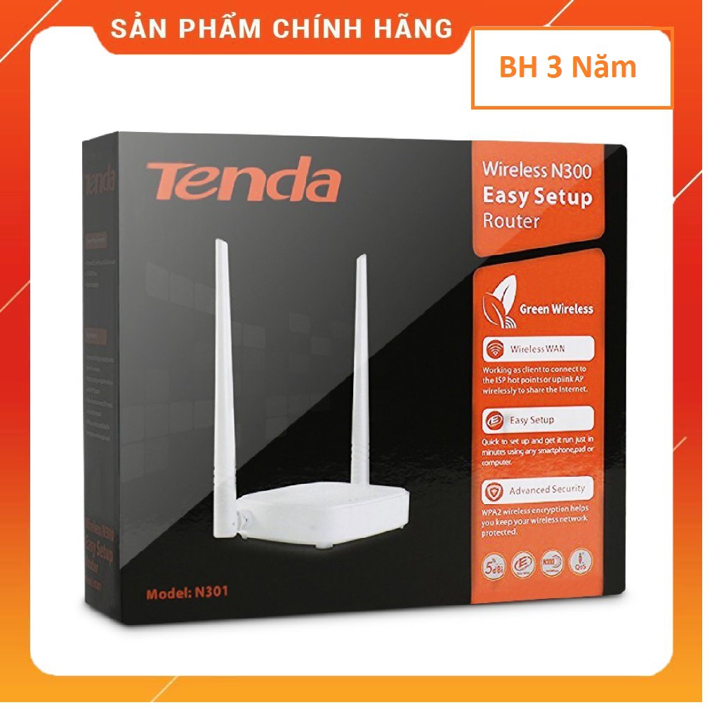 Bộ phát wifi Tenda N301 2 Râu Chuẩn N300Mbps, Tenda F9 Xuyên Tường Khỏe Chuẩn N600Mbps - Hàng Chính Hãng | BigBuy360 - bigbuy360.vn