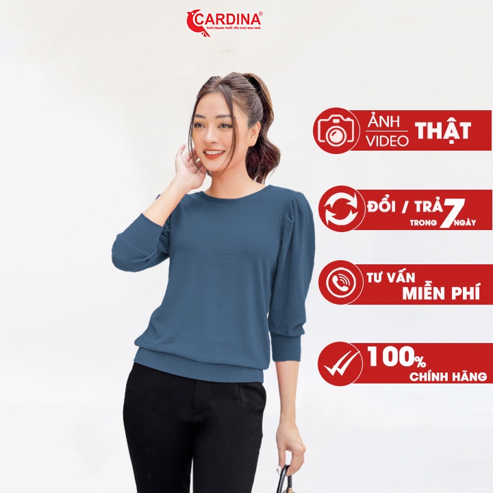 Áo Len Nhung Nữ 𝐂𝐀𝐑𝐃𝐈𝐍𝐀 5 Màu Cao Cấp Vai Bồng Tay Lửng Thu Đông Nữ 1AFN01