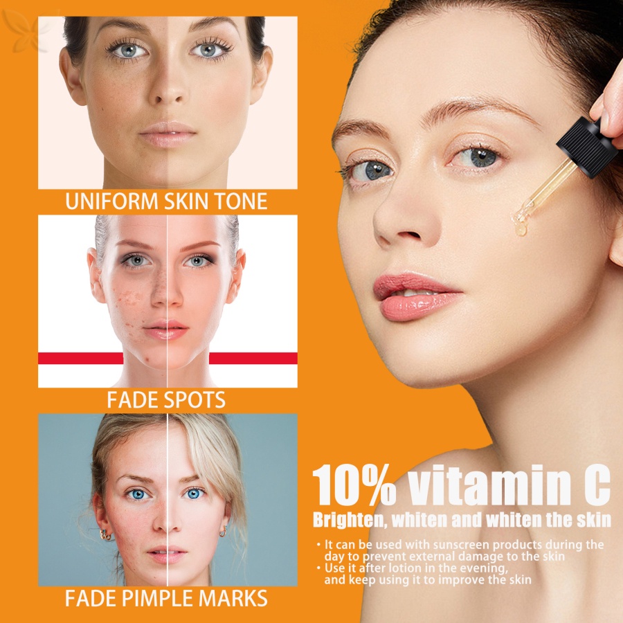 Tinh Chất Vitamin C 10ml Dưỡng Ẩm Làm Trắng Xóa Đốm Nâu Cấp Nước Kiềm Dầu Cho Da
