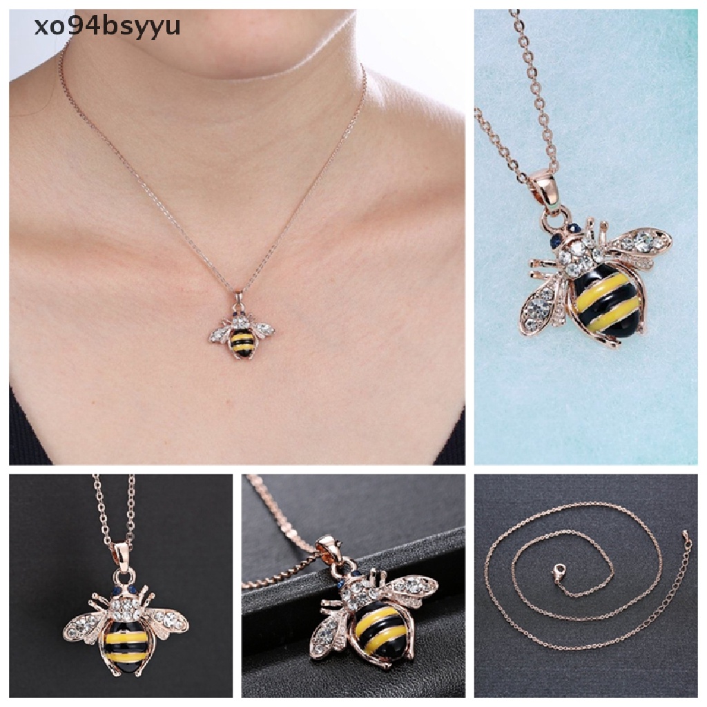 Xo94bsyu Vòng cổ Mặt Hình Ong Đính Pha Lê Dễ Thương Sang Trọng Cho Nữ