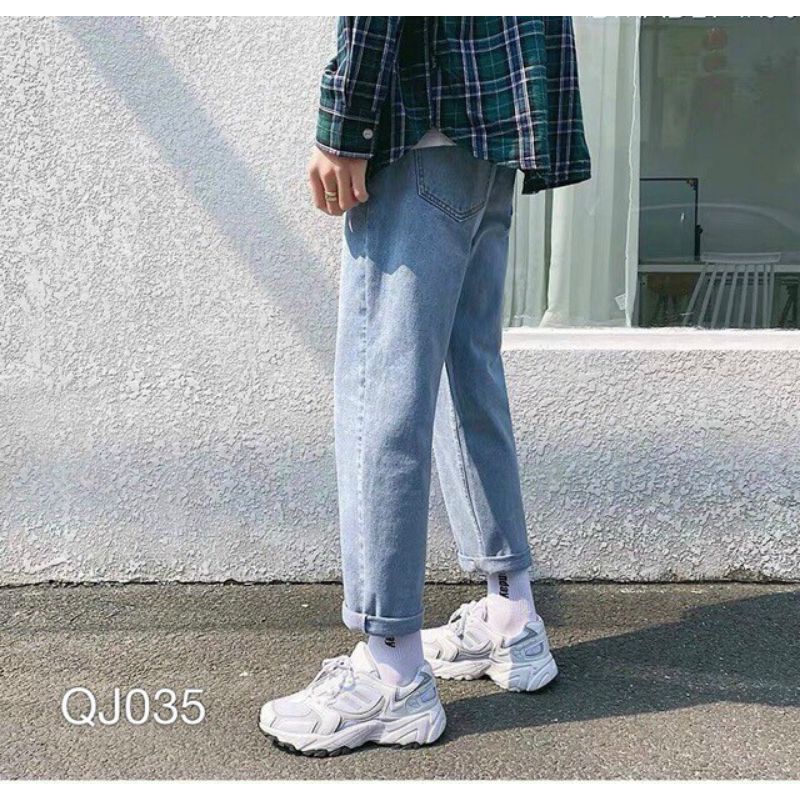 Quần Jeans Baggy Nam Bassic Màu Xanh Bạc, size 27-32, MS 40 | BigBuy360 - bigbuy360.vn