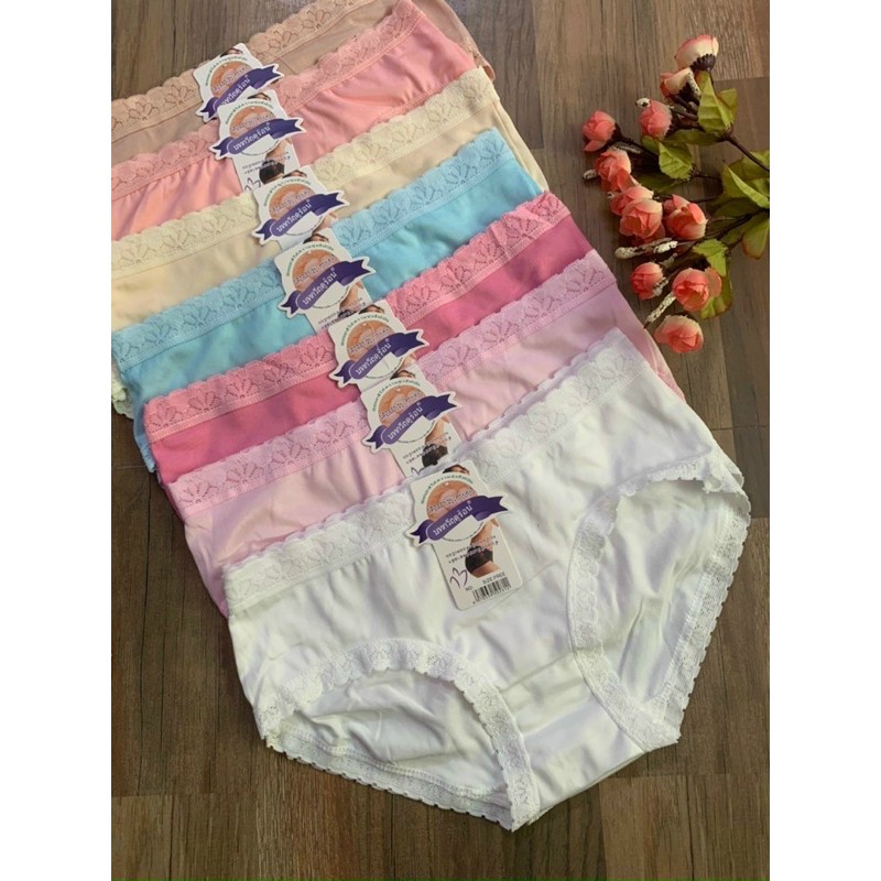 [Mã 12FASHIONSALE1 giảm 10K đơn 50K] Quần lót cotton viền ren ms707 ( 49-60kg) | BigBuy360 - bigbuy360.vn