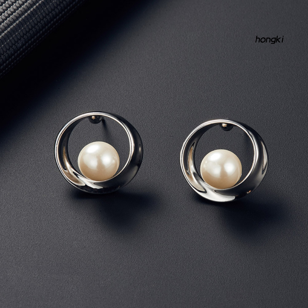 Bộ vòng cổ + Bông Tai Đính Ngọc Trai Nhân Tạo Cho Nữ