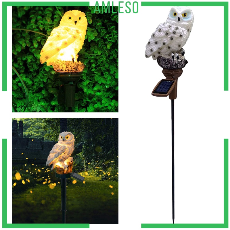 [AMLESO]Owl Garden Solar Lamp Outdoor LED Decoration Landscape Light Household White