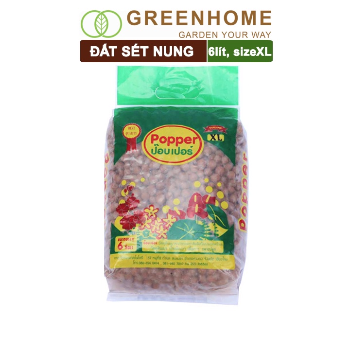 Đất sét nung trồng cây Thái Lan, bao 6lít size XL 13-14mm, trồng Sen đá, Lan, Sứ, thuỷ canh |Greenhome