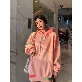 (SIÊU RẺ) (SẴN) Áo hoodie hồng loang