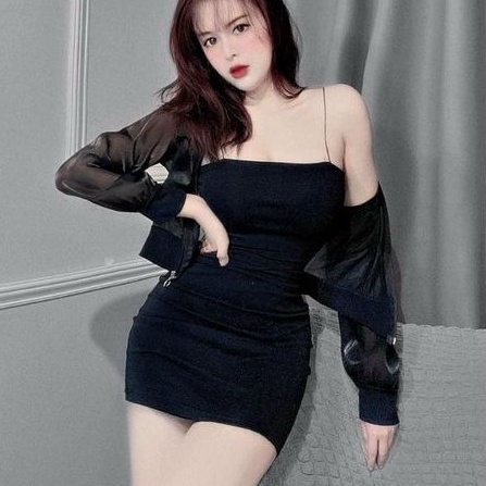 Áo khoác voan kiến croptop xuyên thấu mix được mọi trang phục