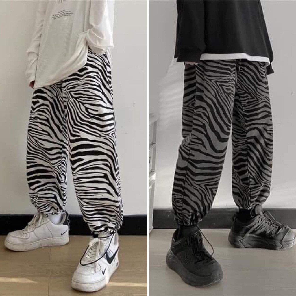 Quần jogger loang NGỰA VẰN unisex cạp chun dáng suông có dây rút chân chất thun dày dặn giá siêu rẻ