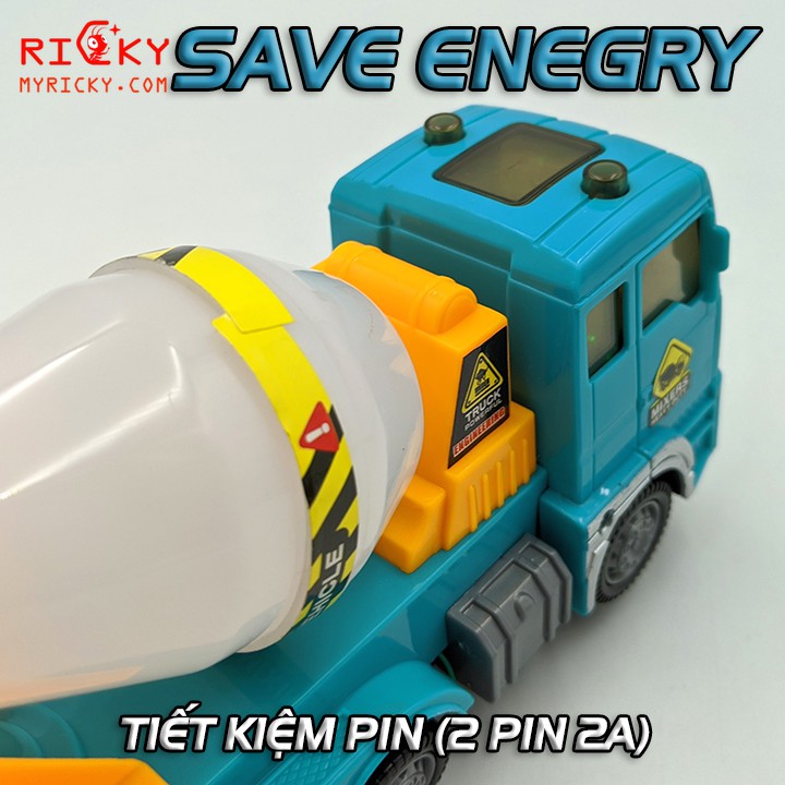Xe trộn bê tông chạy pin có nhạc đèn MIXERS 4D
