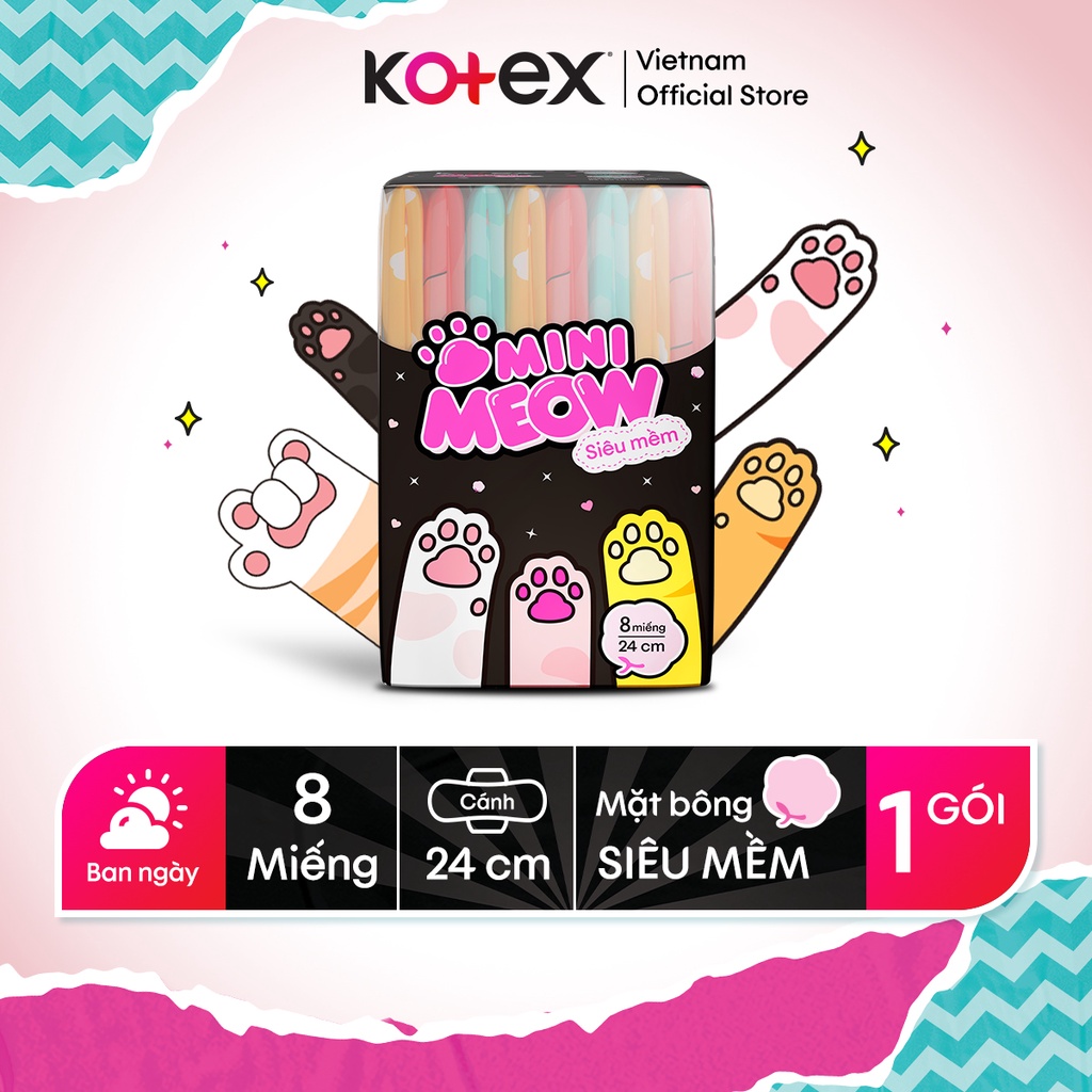 Băng vệ sinh Kotex Minimeow Siêu Mềm 8miếng/gói