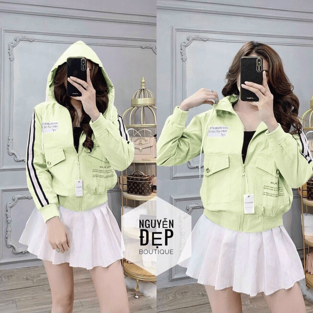 [HCM]Áo khoác dù nữ 2 lớp chống nắng tia Uv cực tốt có mũ siêu hot cho các chị em KME FASHION