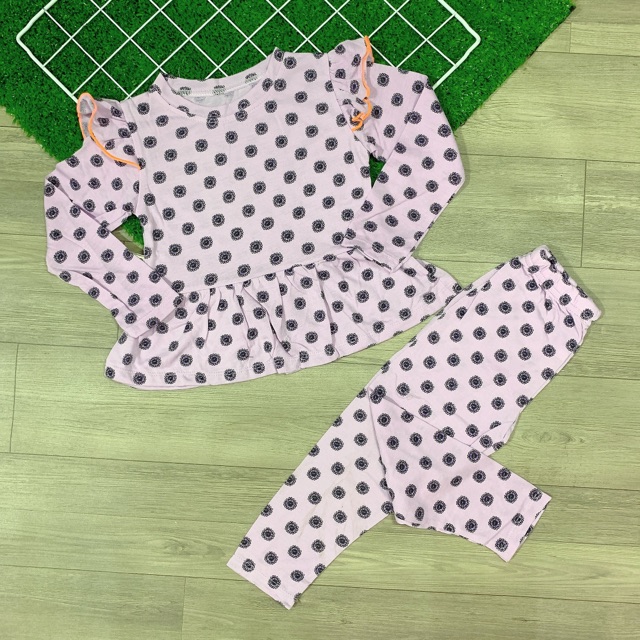 Bộ Dài Tay Bé Gái Cotton Xuất 9-20kg