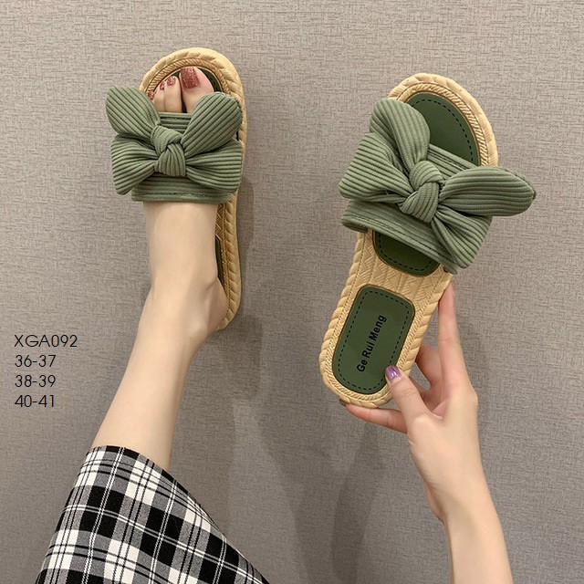 XGA092 Dép nữ họa tiết nơ xinh