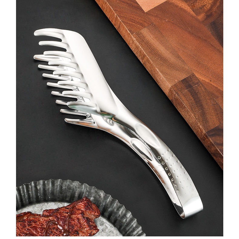 Kẹp Gắp Thức Ăn Bằng Thép Không Gỉ Cán Dài Tiện Dụng