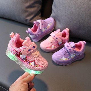 Giày Thể Thao Hello Kitty Có Đèn Led Cho Bé Size 22-31