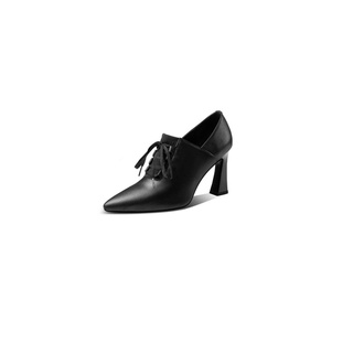 Giày boots nữ cổ ngắn cột dây sang trọng