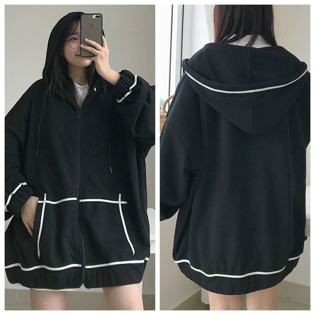 Áo khoác hoodie dây kéo form rộng VIỀN RÓT áo khoác Unisex nam nữ thời trang có mũ cá tính - CUTEZOO | BigBuy360 - bigbuy360.vn