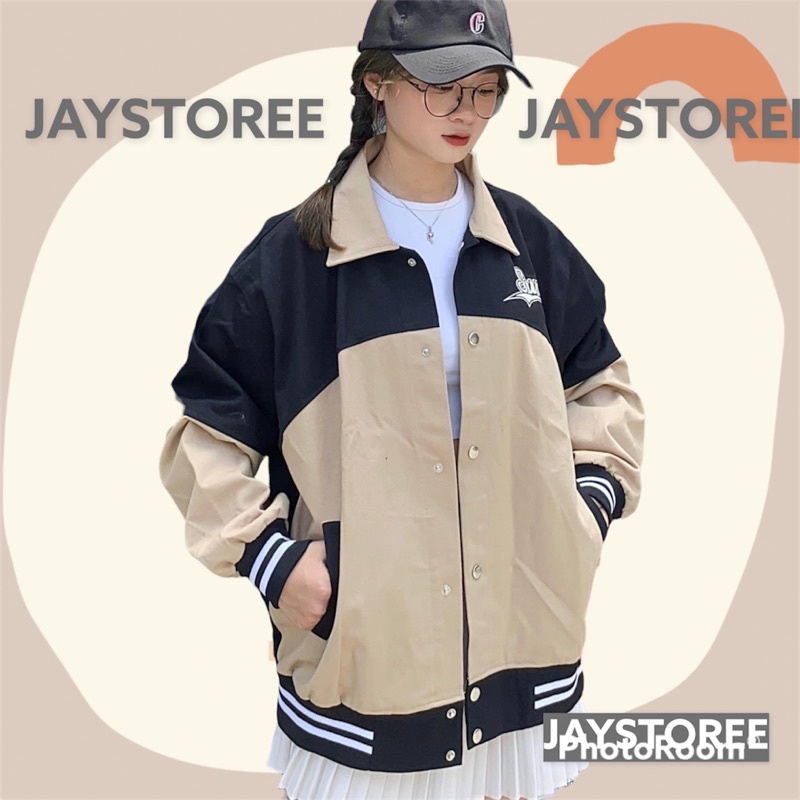 Áo Khoác Bomber STUDIO Jacket Form Rộng Vải Kaki Dày Dặn Phong Cách Ulzzang Unisex  Nam nữ unisex  Jaystoree