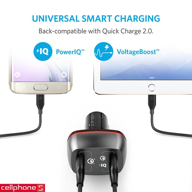 Sạc ô tô Anker PowerDrive+ 2 cổng 42w có Quick Charge 3.0- Sạc nhanh - HÀNG CHÍNH HÃNG