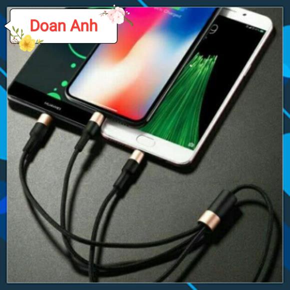 Cáp sạc Hoco chính hãng 3 đầu X26 iphone - samsung- type C