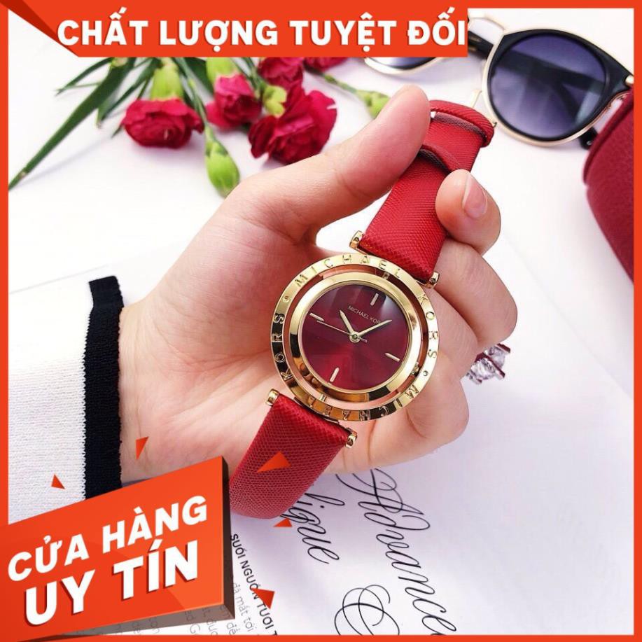 Đồng hồ nữ Michael Kors dây da mã MK360 mặt xoay tinh tế sang chảnh đẳng cấp - Đồng hồ thời trang