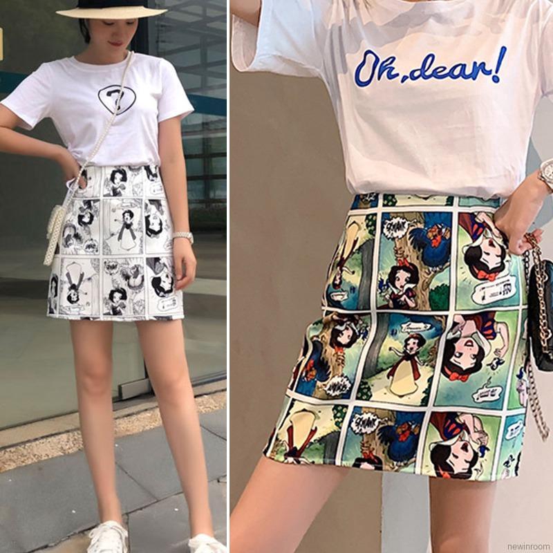 Chân váy chữ A in họa tiết phong cách Hàn Quốc trẻ trung dành cho nữ | BigBuy360 - bigbuy360.vn