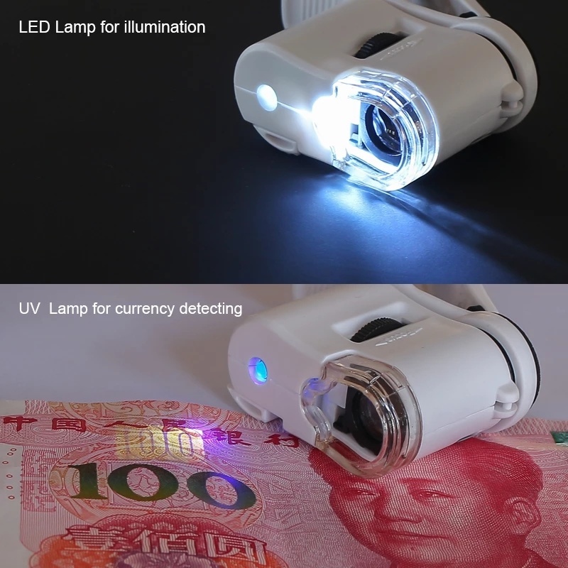 Kính Hiển Vi Kẹp Điện Thoại Phóng Đại 60 Lần Có Đèn LED