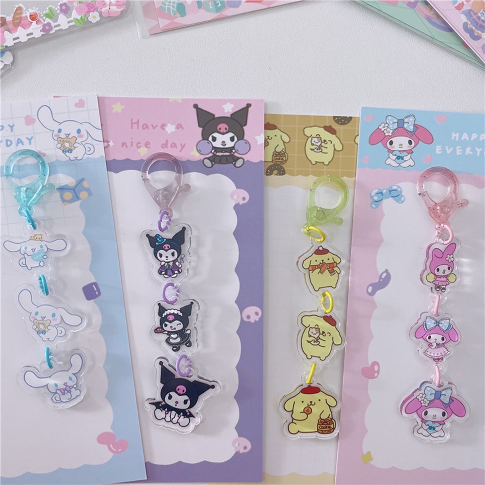 SANRIO Móc Khóa Nhựa Hình Nhân Vật Hoạt Hình Kuromi Đáng Yêu