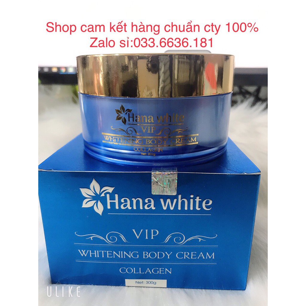 [chuẩn hàng 100%] kem dưỡng trắng da toang thân body hana white collagen vip 300g