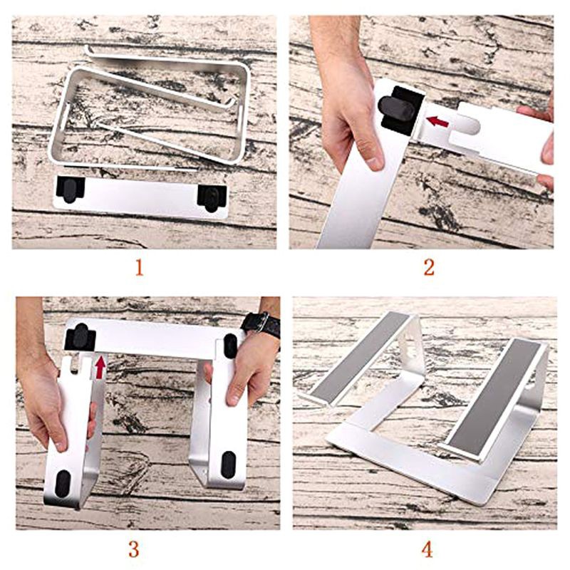 RUN ♡♡ Portable Aluminum Laptop Stand Holder Ergonomic Elevator Metal Riser for 10-17 Inch Mac MacBook Pro Air Apple Notebook PC Desktop