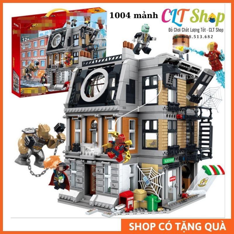 Đồ chơi xếp hình lego siêu anh hùng marvel đại chiến tại nhà Doctor Strange iron man spider man người sắt người nhện