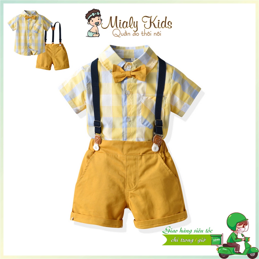 Set công tử Sơ mi Vàng cho bé mặc Tết của Mialy kids (7-22kg) - Thời trang cho bé